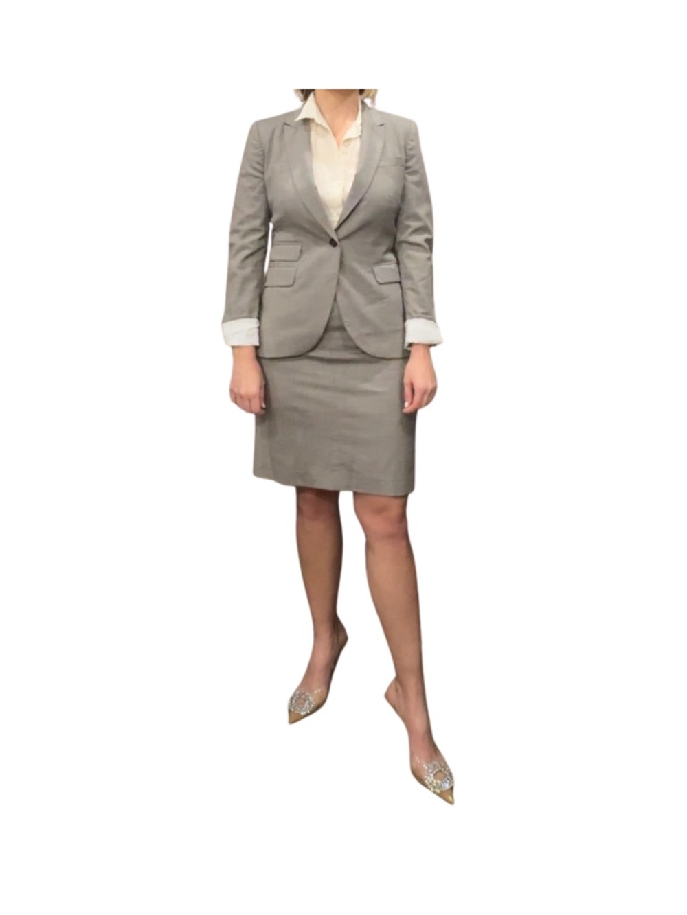 Banana Republic Gray 2pc Italian Wool Suit